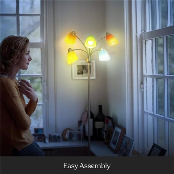 LED Floor Lamp – Multi-Head Dimmable Floor Lamp for Living Rooms & Offices - Picture 7 of 8